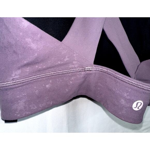 Lululemon Lab Womens Size 10 Dusty Purple Pebbled Pattern Cross Back Sports Bra - Picture 3 of 4